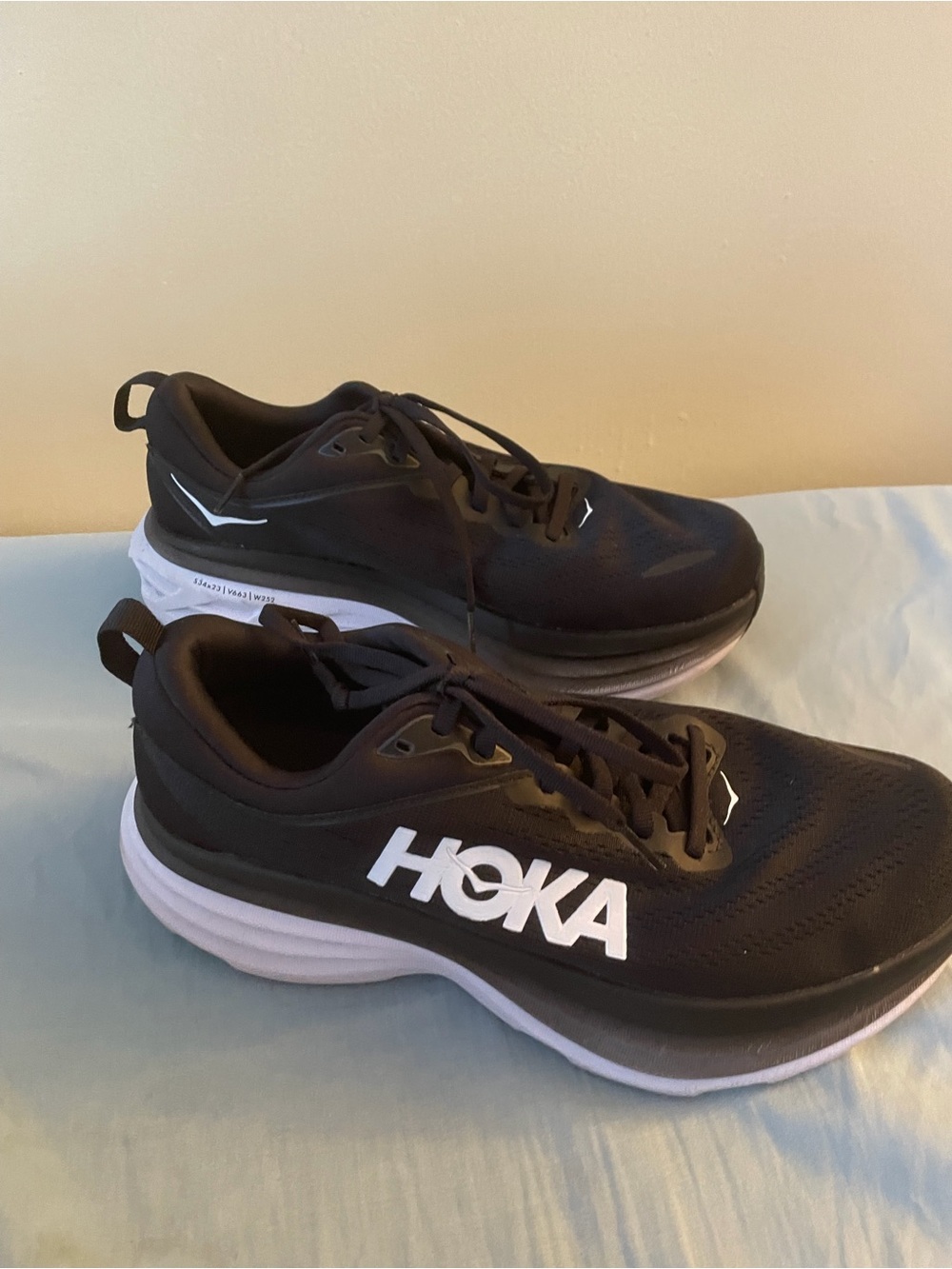 Hoka Black and White Women's Athletic Running Shoe